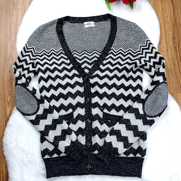 Wallace Chevron Cardigan Sweater Linen Wool Alpaca - Picture 2 of 12